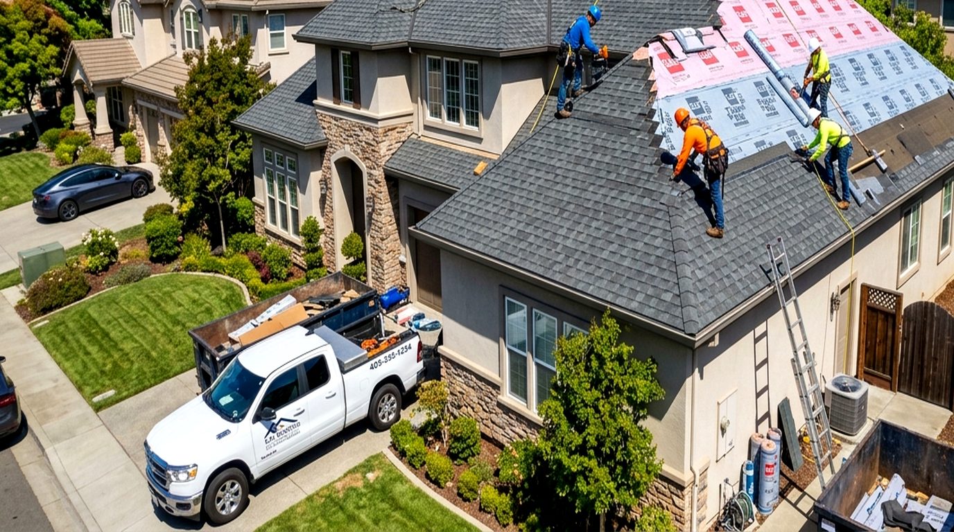 Roofing San Jose crew in front of work truck